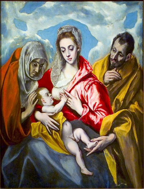 Die Hl. Familie mit der hl. Anna          Um1587-1596            El Greco - Domenikos Theotokopoulos                © Franz Josef Rupprecht, A-7123 Mönchhof, Bank: Raika Mönchhof (BLZ 33054), Kto.: 17.608